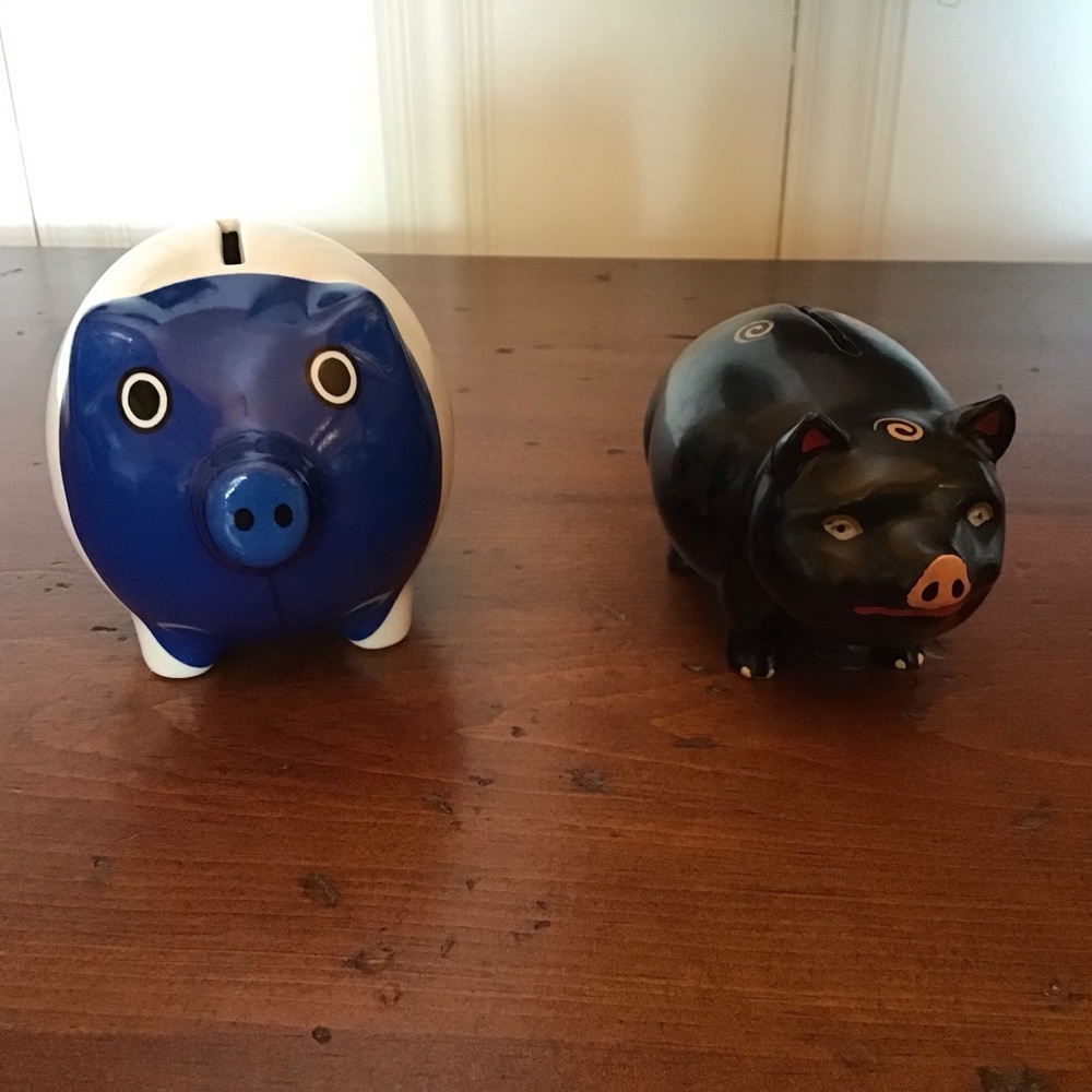 Pair of Ceramic Piggy Banks - Picture 3 of 5